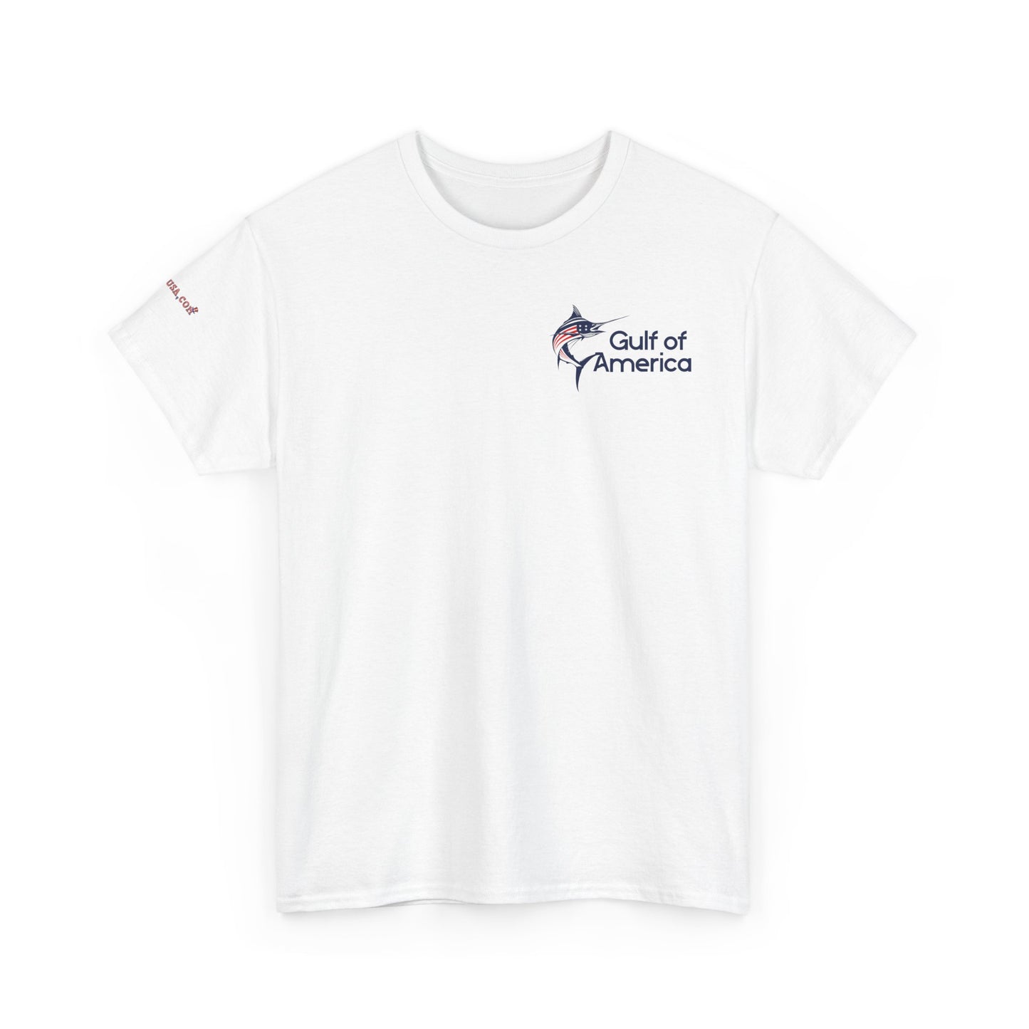 American Flag Marlin Patriotic Gulf of America Tee, Unisex Cotton T-Shirt