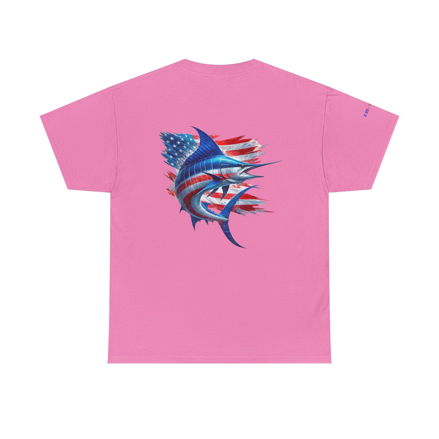 Large Logo Marlin Patriotic Gulf of America Tee, Unisex Cotton T-Shirt, Fishing Shirt, Summer Apparel, Casual Wear, Gift for Anglers