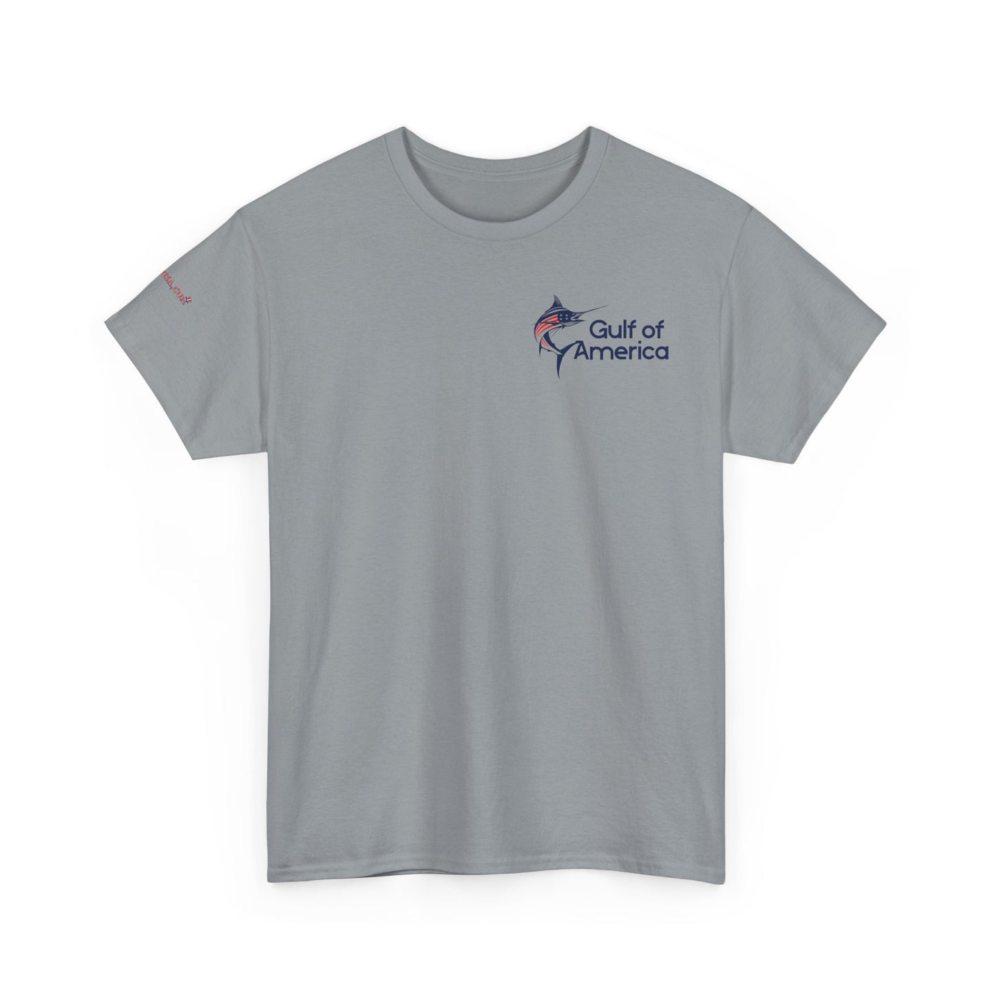American Flag Marlin Patriotic Gulf of America Tee, Unisex Cotton T-Shirt