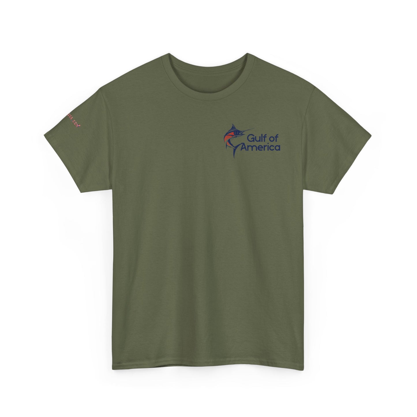 American Flag Marlin Patriotic Gulf of America Tee, Unisex Cotton T-Shirt