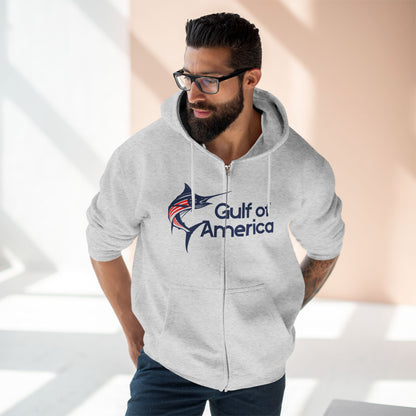 Gulf of America Unisex Zip Hoodie - Cozy Casual Wear, Beach Day, Fishing Trip, Outdoor Adventure, Friends & Family Gift