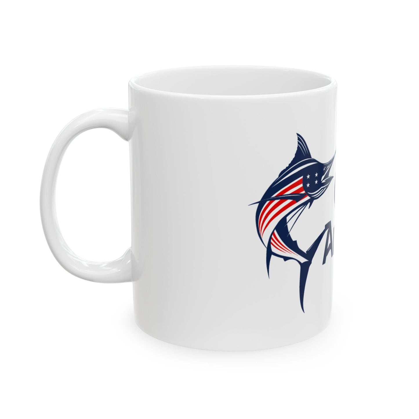 Gulf of America Fish Ceramic Mug - 11oz & 15oz, Fishing Gift, Coffee Lover Mug, Maritime Decor, Personalized Drinkware