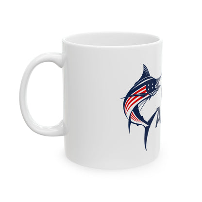 Gulf of America Fish Ceramic Mug - 11oz & 15oz, Fishing Gift, Coffee Lover Mug, Maritime Decor, Personalized Drinkware