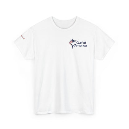 American Flag Marlin Patriotic Gulf of America Tee, Unisex Cotton T-Shirt