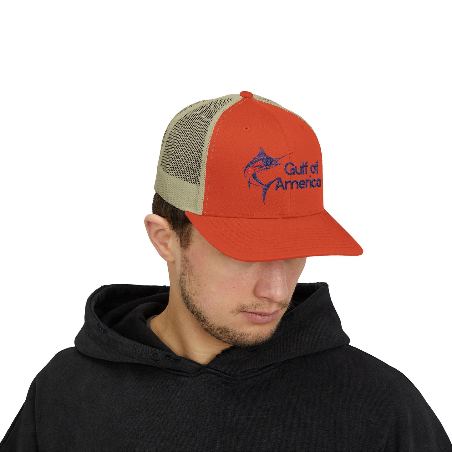 Gulf of America Snapback Trucker Cap, Fishing Gift, Summer Hat, Outdoor Accessories, Beachwear, Casual Wear, Fishing Enthusiast