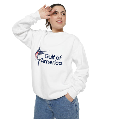 Gulf of America Unisex Garment-Dyed Sweatshirt, Cozy Ocean Vibes, Perfect for Beach Lovers, Casual Wear, Gift for Him/Her