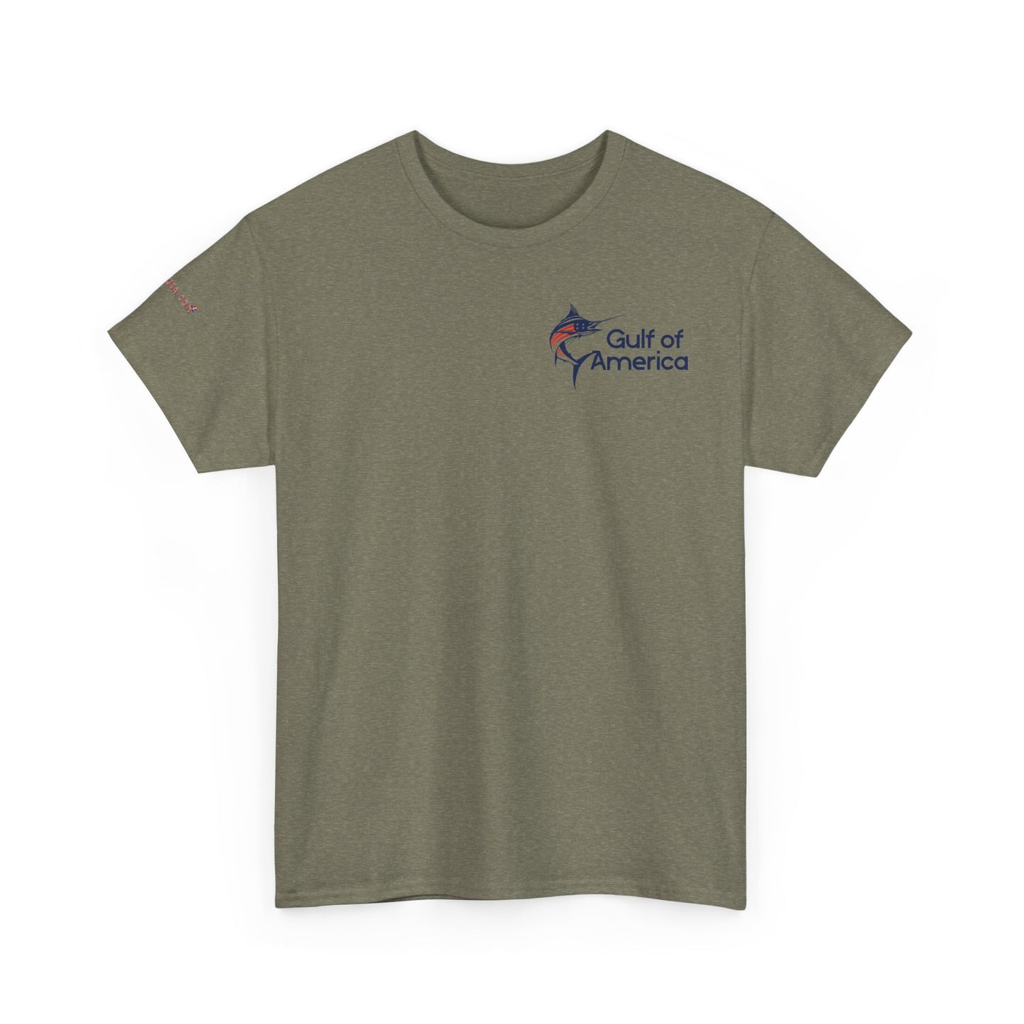 American Flag Marlin Patriotic Gulf of America Tee, Unisex Cotton T-Shirt