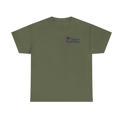 American Flag Marlin Patriotic Gulf of America Tee, Unisex Cotton T-Shirt