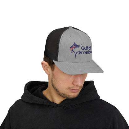 Gulf of America Snapback Trucker Cap, Fishing Gift, Summer Hat, Outdoor Accessories, Beachwear, Casual Wear, Fishing Enthusiast