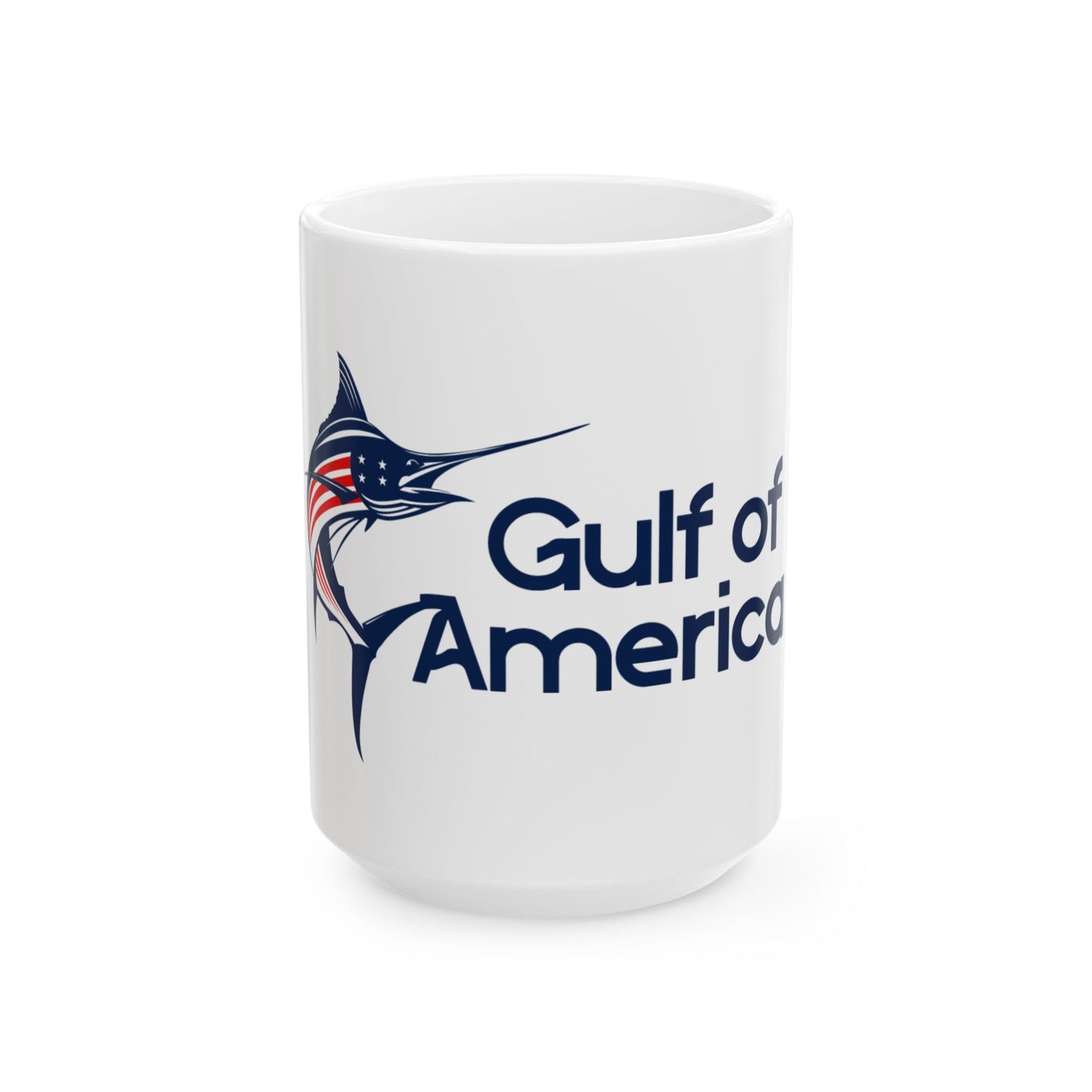 Gulf of America Fish Ceramic Mug - 11oz & 15oz, Fishing Gift, Coffee Lover Mug, Maritime Decor, Personalized Drinkware
