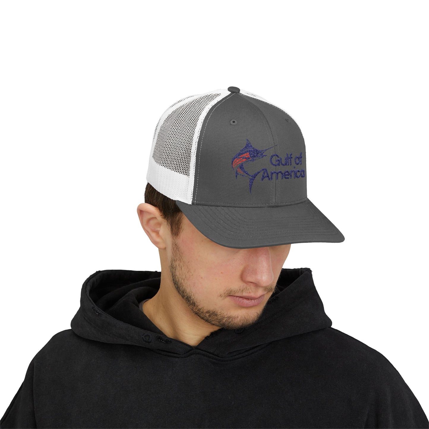 Gulf of America Snapback Trucker Cap, Fishing Gift, Summer Hat, Outdoor Accessories, Beachwear, Casual Wear, Fishing Enthusiast