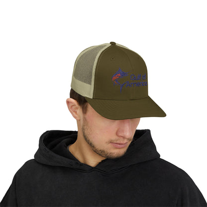 Gulf of America Snapback Trucker Cap, Fishing Gift, Summer Hat, Outdoor Accessories, Beachwear, Casual Wear, Fishing Enthusiast