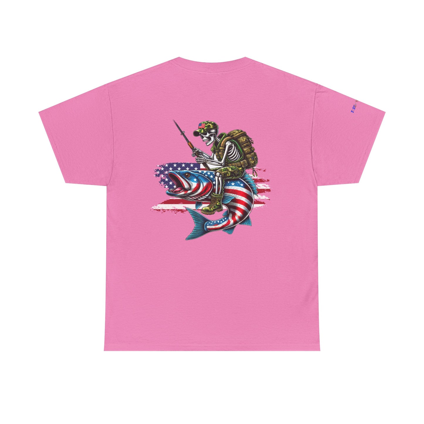 Soldier Riding Fish Patriotic Gulf of America Tee, Unisex Cotton T-Shirt, Fishing Shirt, Summer Apparel, Casual Wear, Gift for Anglers