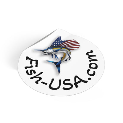 Round Vinyl Stickers Fish-USA