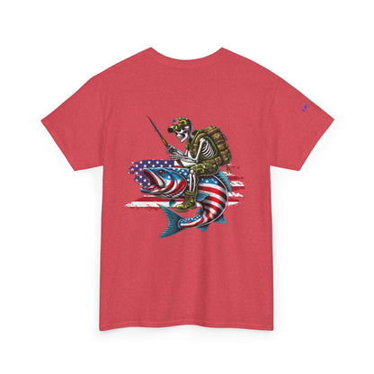 Soldier Riding Fish Patriotic Gulf of America Tee, Unisex Cotton T-Shirt, Fishing Shirt, Summer Apparel, Casual Wear, Gift for Anglers