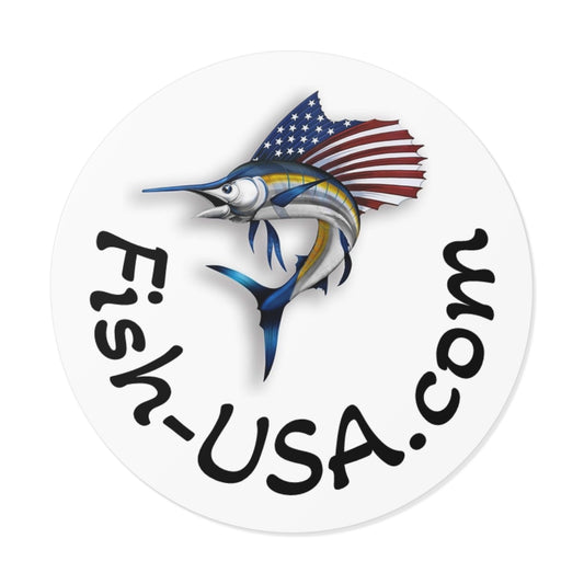 Round Vinyl Stickers Fish-USA