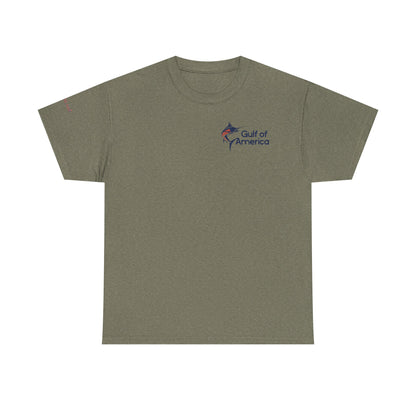 American Flag Marlin Patriotic Gulf of America Tee, Unisex Cotton T-Shirt