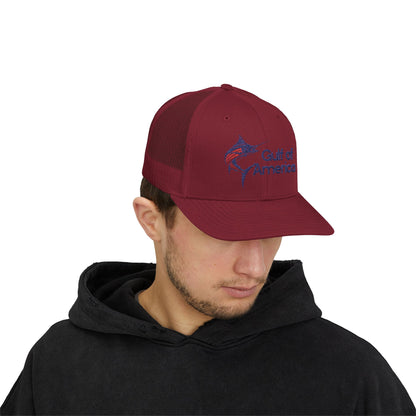 Gulf of America Snapback Trucker Cap, Fishing Gift, Summer Hat, Outdoor Accessories, Beachwear, Casual Wear, Fishing Enthusiast