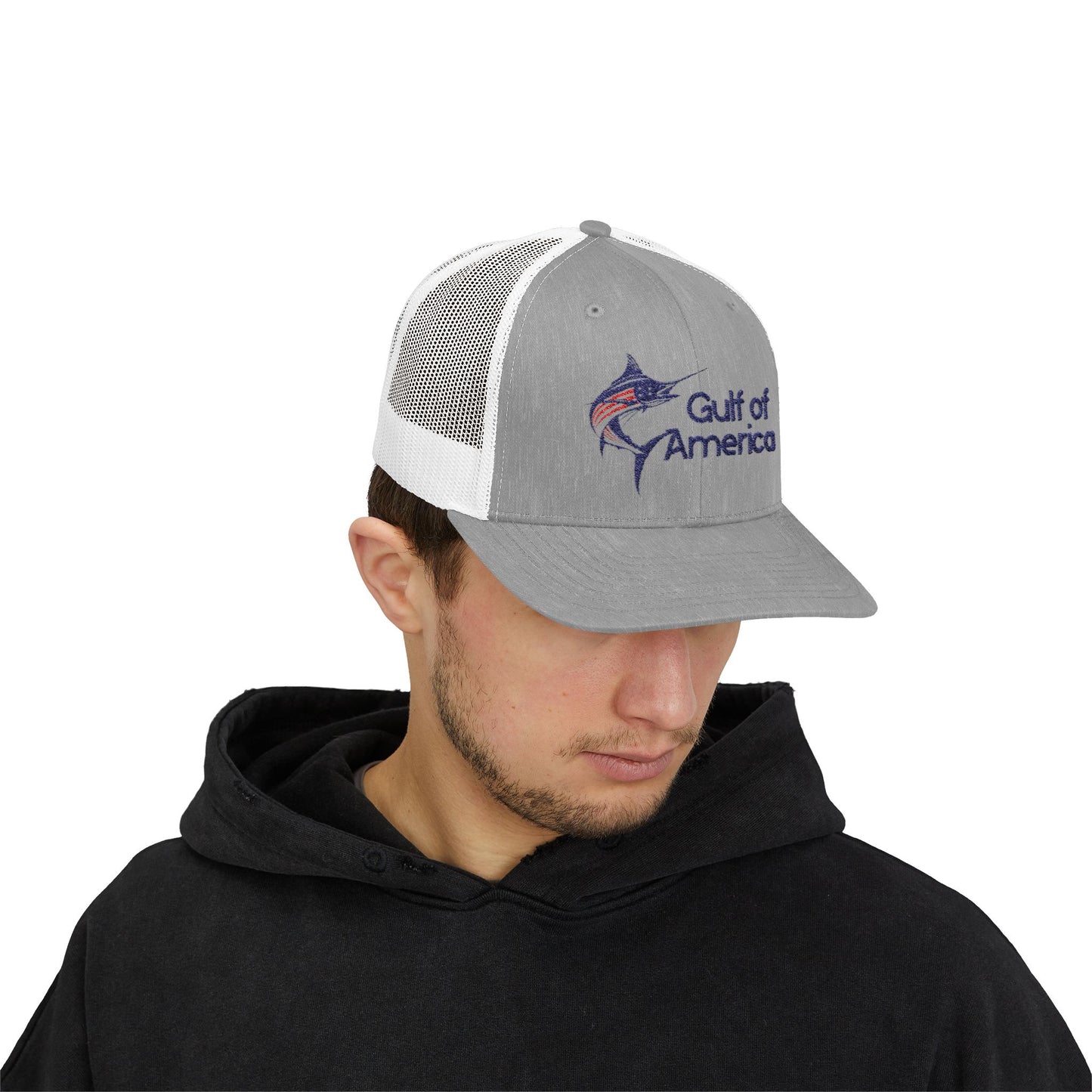 Gulf of America Snapback Trucker Cap, Fishing Gift, Summer Hat, Outdoor Accessories, Beachwear, Casual Wear, Fishing Enthusiast