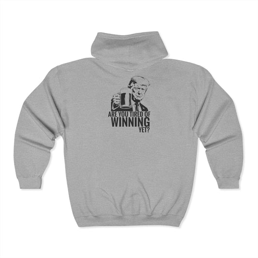 Tired of Winning Trump Full Zip Hoodie for Comfort Lovers, Cozy Zip-Up Jacket, Casual Wear, Great for Gifting, Perfect for All Seasons, Features [...]