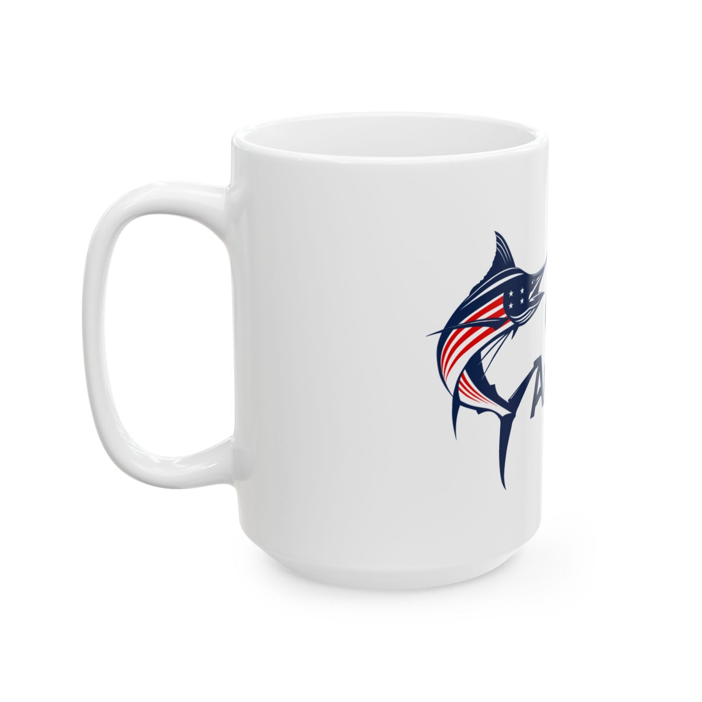 Gulf of America Fish Ceramic Mug - 11oz & 15oz, Fishing Gift, Coffee Lover Mug, Maritime Decor, Personalized Drinkware