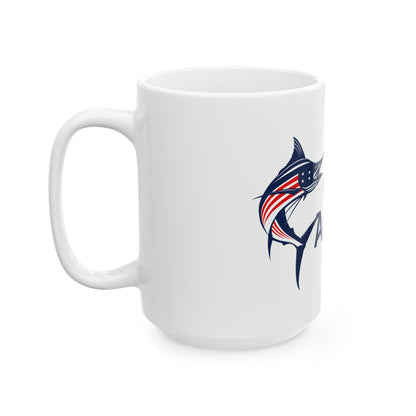 Gulf of America Fish Ceramic Mug - 11oz & 15oz, Fishing Gift, Coffee Lover Mug, Maritime Decor, Personalized Drinkware
