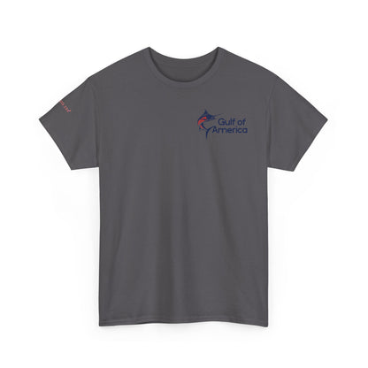 American Flag Marlin Patriotic Gulf of America Tee, Unisex Cotton T-Shirt