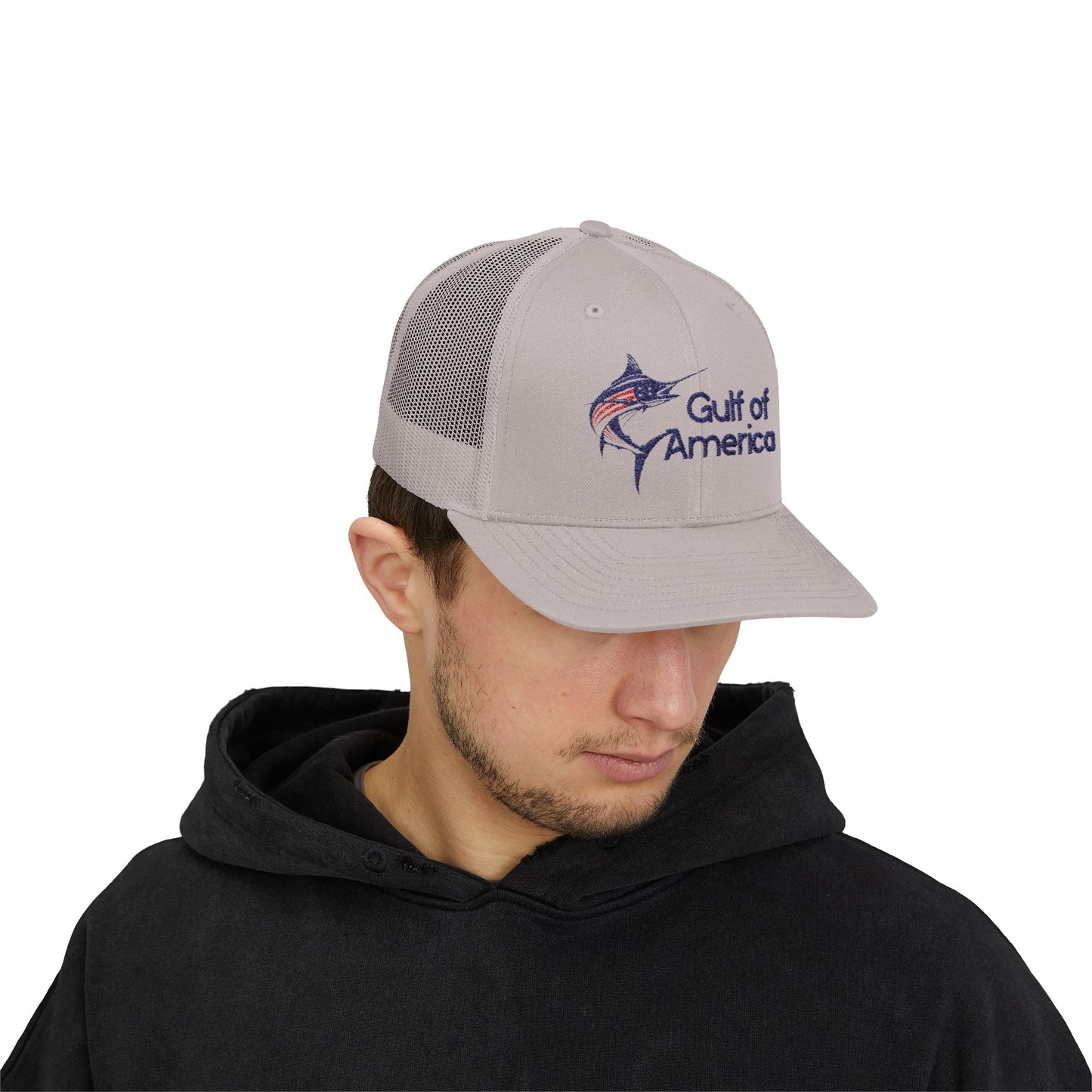 Gulf of America Snapback Trucker Cap, Fishing Gift, Summer Hat, Outdoor Accessories, Beachwear, Casual Wear, Fishing Enthusiast
