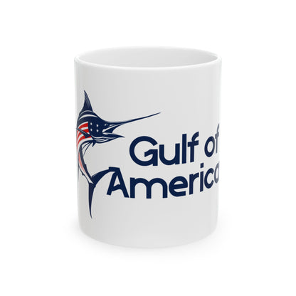 Gulf of America Fish Ceramic Mug - 11oz & 15oz, Fishing Gift, Coffee Lover Mug, Maritime Decor, Personalized Drinkware