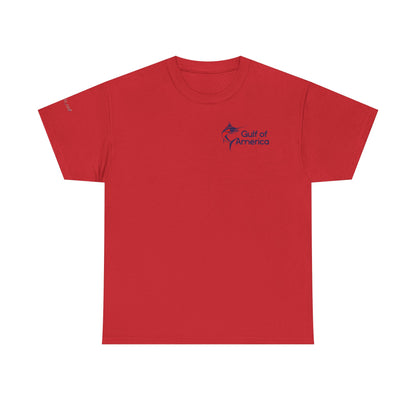 American Flag Marlin Patriotic Gulf of America Tee, Unisex Cotton T-Shirt