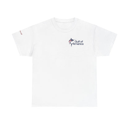 American Flag Marlin Patriotic Gulf of America Tee, Unisex Cotton T-Shirt