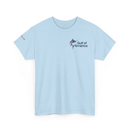 American Flag Marlin Patriotic Gulf of America Tee, Unisex Cotton T-Shirt