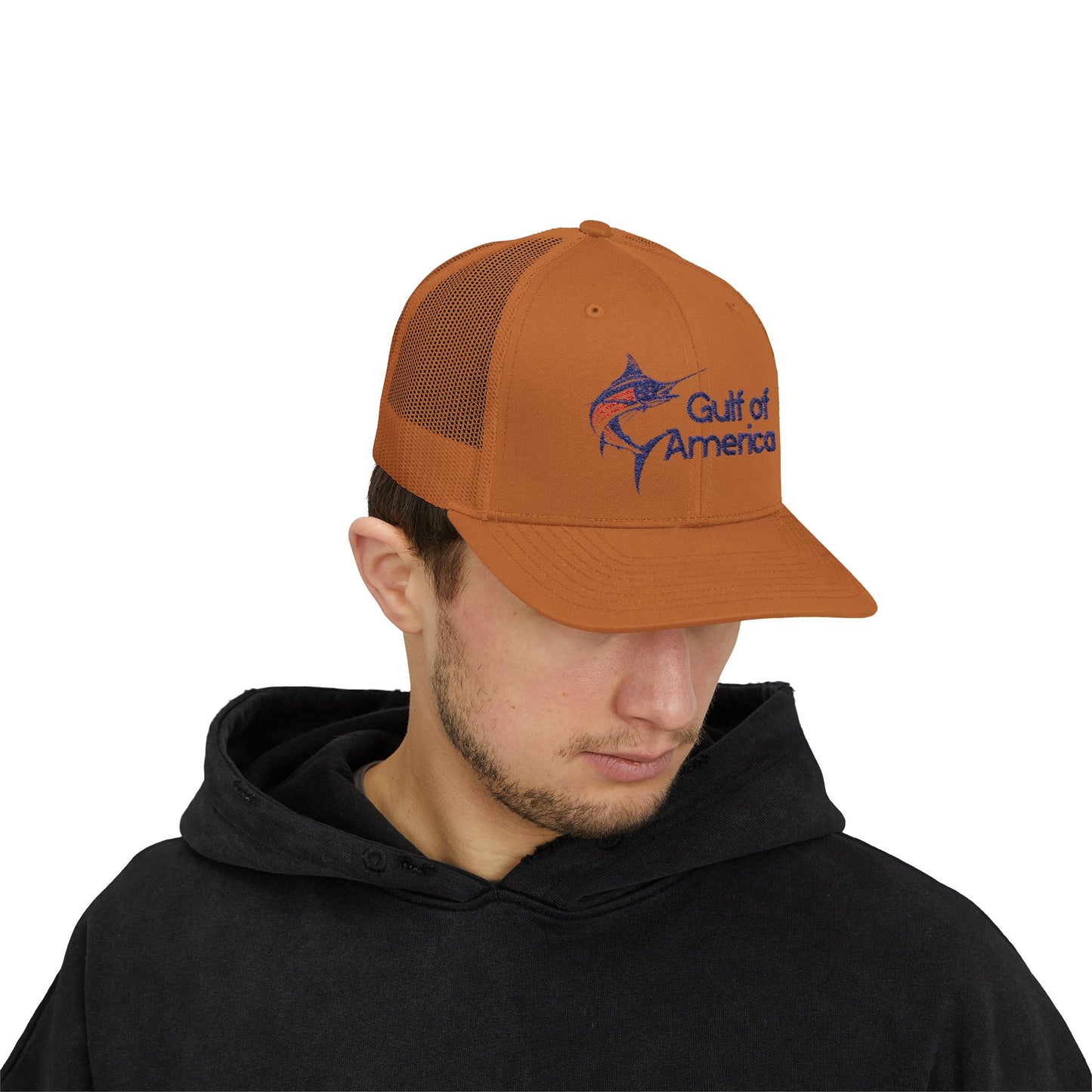 Gulf of America Snapback Trucker Cap, Fishing Gift, Summer Hat, Outdoor Accessories, Beachwear, Casual Wear, Fishing Enthusiast