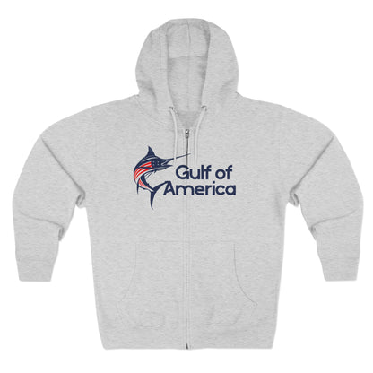 Gulf of America Unisex Zip Hoodie - Cozy Casual Wear, Beach Day, Fishing Trip, Outdoor Adventure, Friends & Family Gift