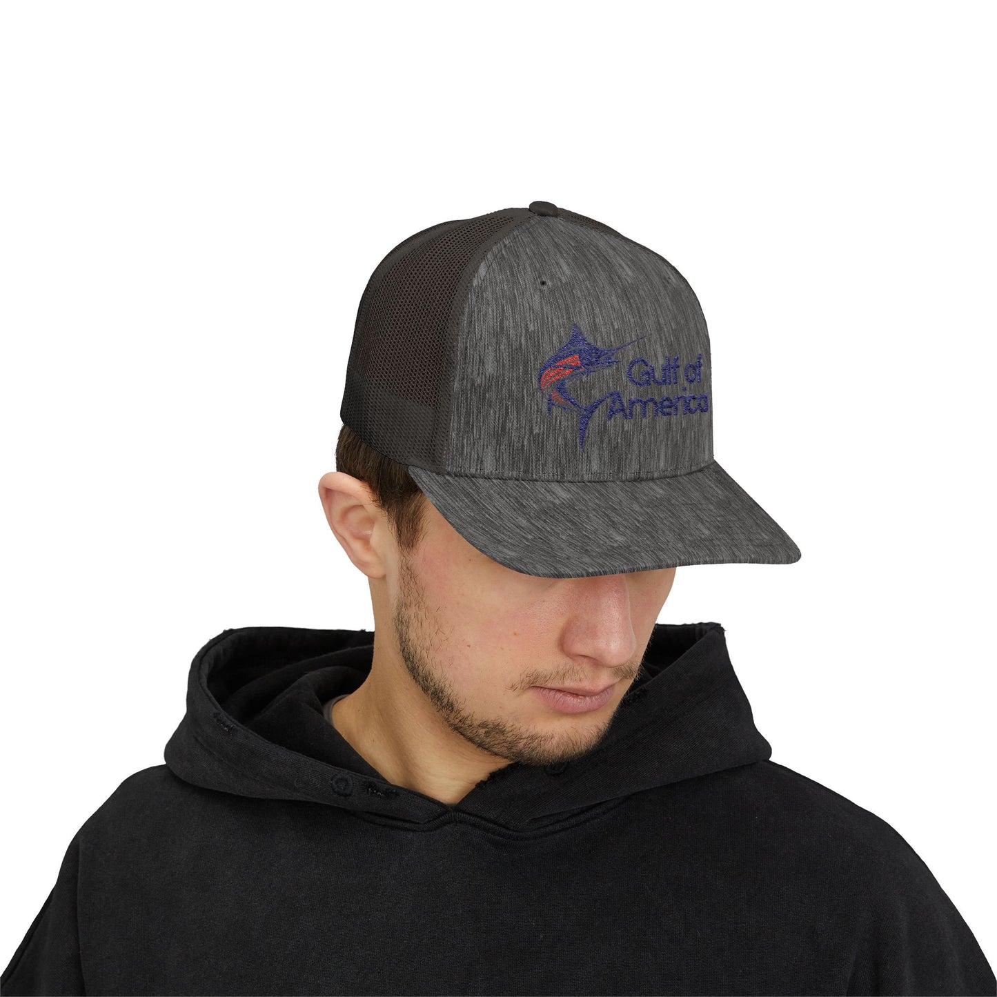 Gulf of America Snapback Trucker Cap, Fishing Gift, Summer Hat, Outdoor Accessories, Beachwear, Casual Wear, Fishing Enthusiast