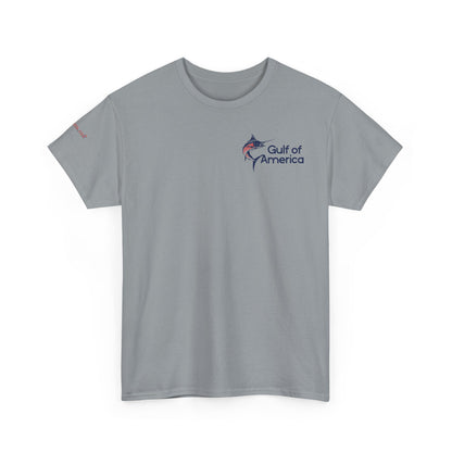 American Flag Marlin Patriotic Gulf of America Tee, Unisex Cotton T-Shirt