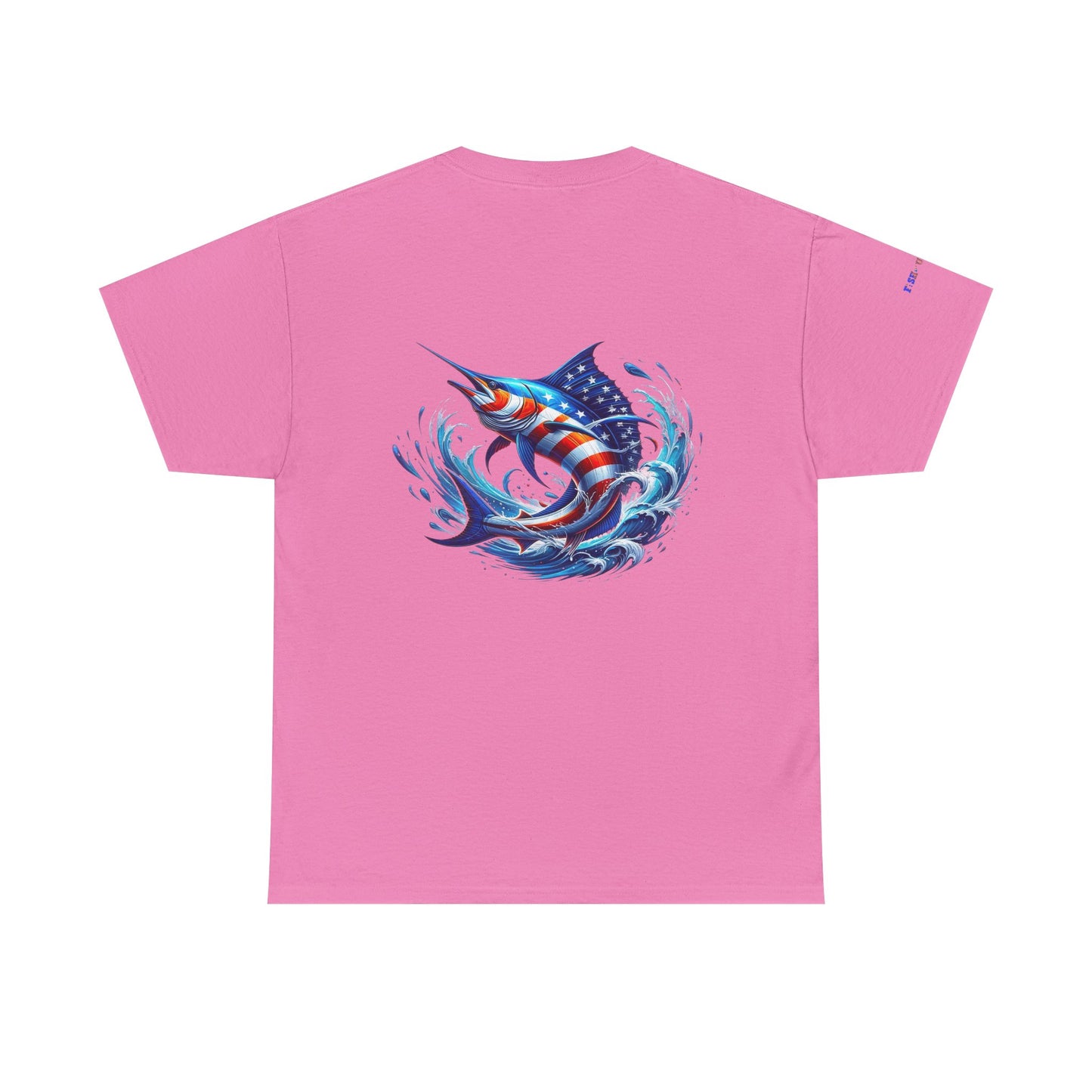 American Flag Marlin Patriotic Gulf of America Tee, Unisex Cotton T-Shirt