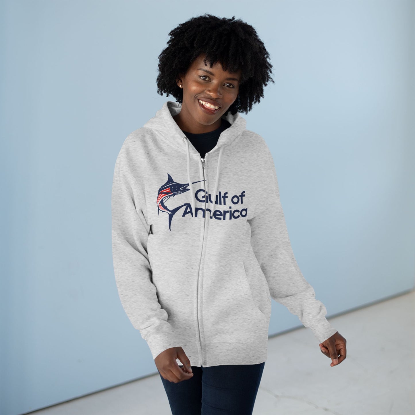 Gulf of America Unisex Zip Hoodie - Cozy Casual Wear, Beach Day, Fishing Trip, Outdoor Adventure, Friends & Family Gift