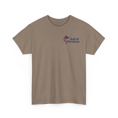 American Flag Marlin Patriotic Gulf of America Tee, Unisex Cotton T-Shirt