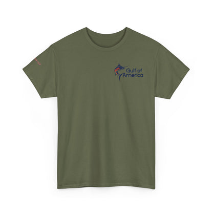 American Flag Marlin Patriotic Gulf of America Tee, Unisex Cotton T-Shirt