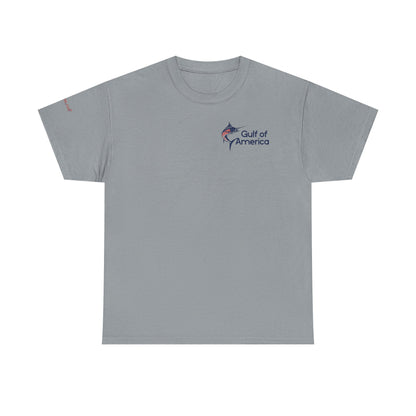 American Flag Marlin Patriotic Gulf of America Tee, Unisex Cotton T-Shirt