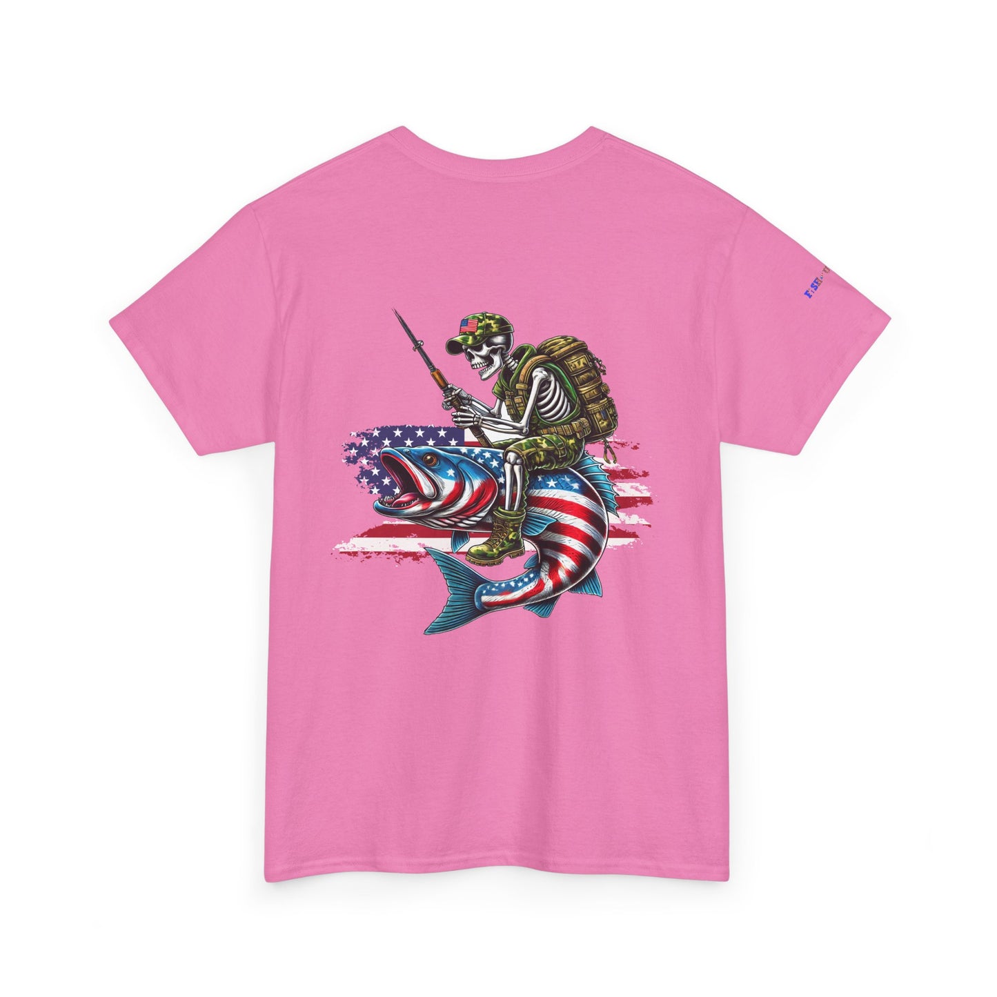 Soldier Riding Fish Patriotic Gulf of America Tee, Unisex Cotton T-Shirt, Fishing Shirt, Summer Apparel, Casual Wear, Gift for Anglers