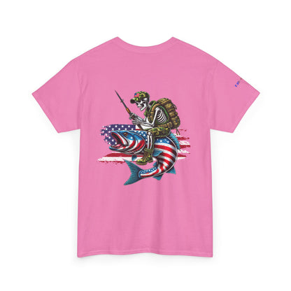 Soldier Riding Fish Patriotic Gulf of America Tee, Unisex Cotton T-Shirt, Fishing Shirt, Summer Apparel, Casual Wear, Gift for Anglers