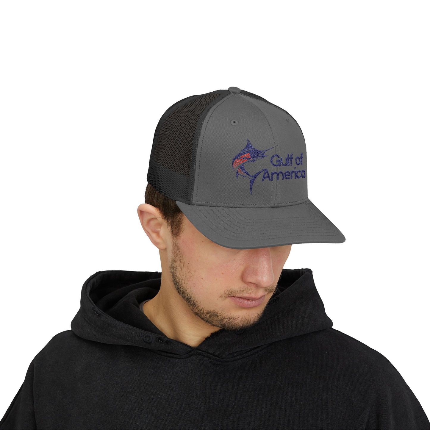 Gulf of America Snapback Trucker Cap, Fishing Gift, Summer Hat, Outdoor Accessories, Beachwear, Casual Wear, Fishing Enthusiast