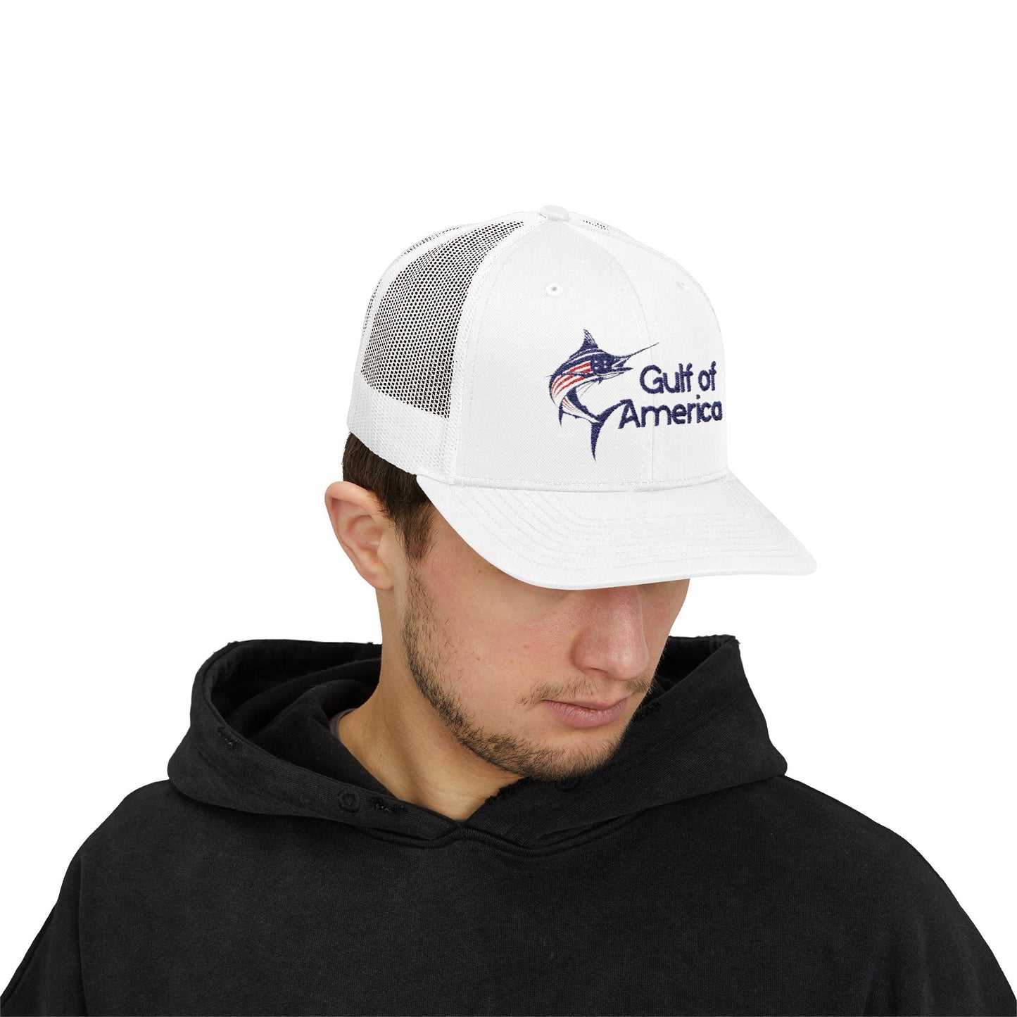 Gulf of America Snapback Trucker Cap, Fishing Gift, Summer Hat, Outdoor Accessories, Beachwear, Casual Wear, Fishing Enthusiast