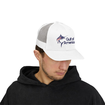 Gulf of America Snapback Trucker Cap, Fishing Gift, Summer Hat, Outdoor Accessories, Beachwear, Casual Wear, Fishing Enthusiast