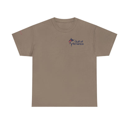 American Flag Marlin Patriotic Gulf of America Tee, Unisex Cotton T-Shirt