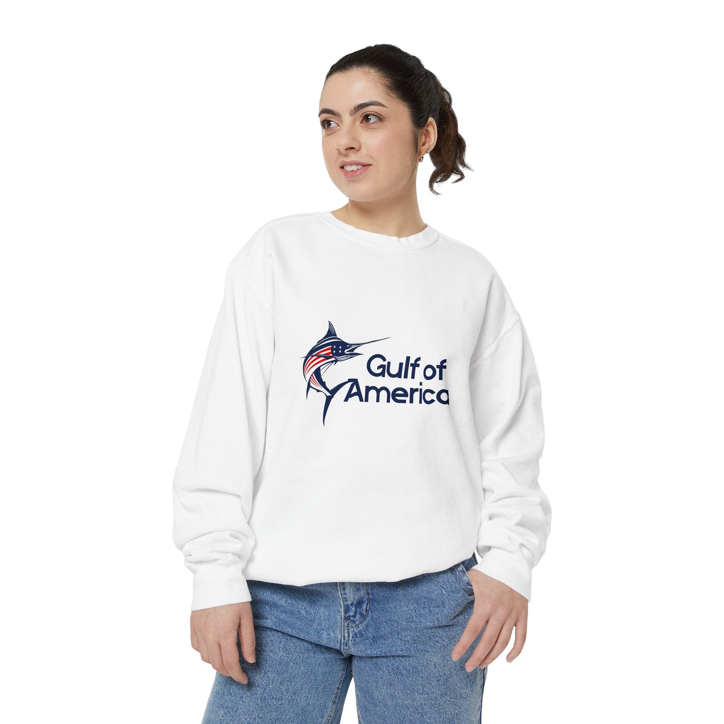 Gulf of America Unisex Garment-Dyed Sweatshirt, Cozy Ocean Vibes, Perfect for Beach Lovers, Casual Wear, Gift for Him/Her