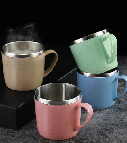 304 Stainless Steel Mug Wheat Straw Elements