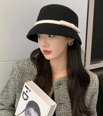 Korean All-match Simple Bow Elegant Cap